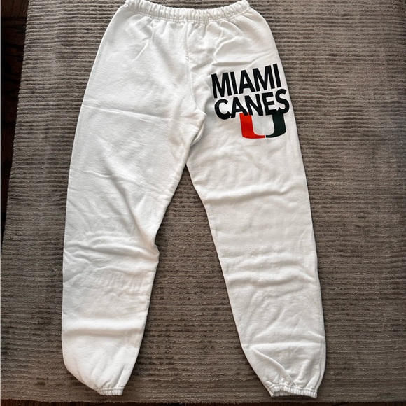 Miami Hurricanes White Jogger Sweatpants – Size S (Jerzees) - Picture 1 of 5
